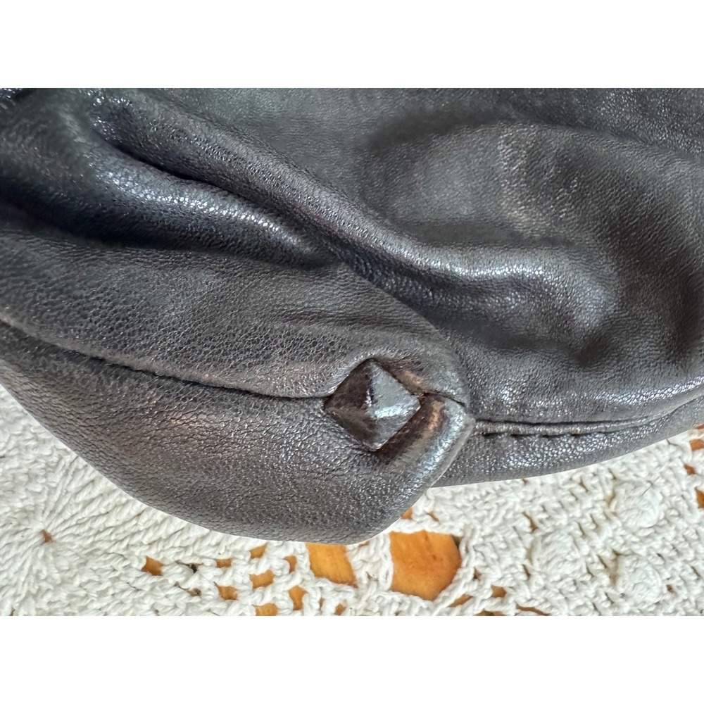 Lucky Brand‎ Black Leather Studded Boho Hobo Shoulder Bag - Picture 8 of 8